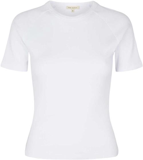 esmé studios Esblossom SS Oneck Rib T-shirt Kvinde White Kortærmede T-shirts Slim Fitting Str XS - hos Magasin