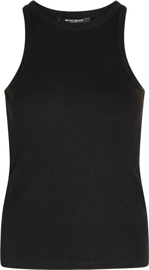 Bruuns Bazaar Katybb Rib Tank top Kvinde Black Tanktoppe Str L - Bomuld hos Magasin