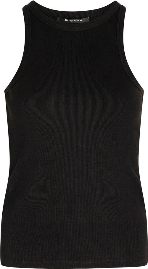 Bruuns Bazaar Katybb Rib Tank top Kvinde Black Tanktoppe Str XL - Bomuld hos Magasin