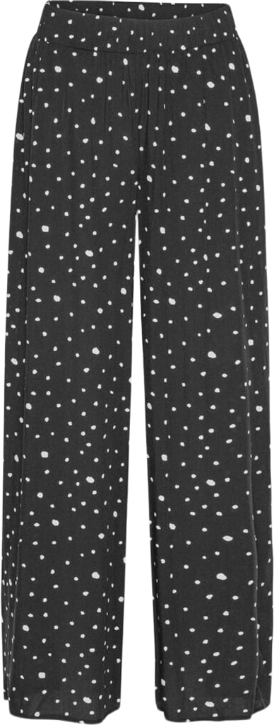 HUNKØN Kris Trousers Kvinde Black W/white Dots Bukser Str L - hos Magasin