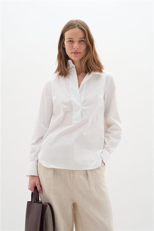 Se InWear Keixiw Shirt Kvinde Pure White Langærmede Bluser Loose Fit Str 40 - hos Magasin ved Magasin