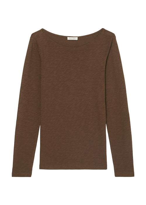 Se Marc O’Polo Tshirt, Long Sleeve, Boat Neck Kvinde Fall Brown Langærmede T-shirts Str L - hos Magasin ved Magasin