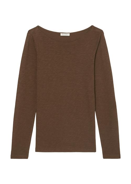 Marc O’Polo Tshirt, Long Sleeve, Boat Neck Kvinde Fall Brown Langærmede T-shirts Str M - hos Magasin