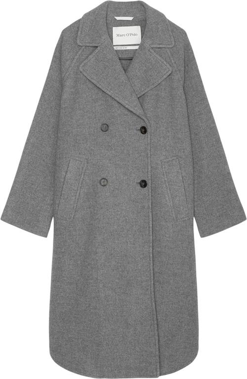 Marc O’Polo Mélange Double Wool, Cape Coat, rag Kvinde Medium Stone Melange Uldfrakker Str 34 - hos Magasin