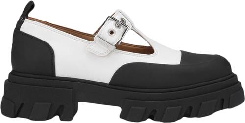 Ganni Cleated Mary Jane Kvinde Egret Loafers Str 38 - hos Magasin