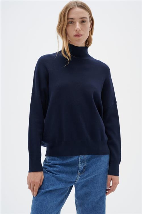 Se InWear Tenleyiw Turtleneck Pullover Kvinde Marine Blue Sweaters Str XS - hos Magasin ved Magasin