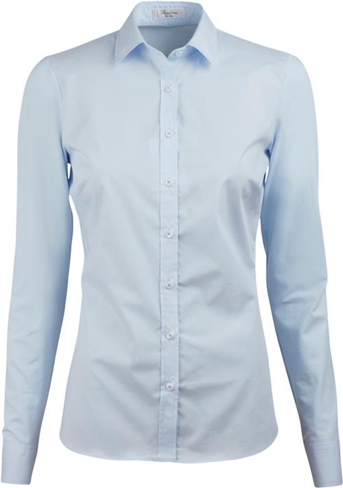 Stenströms Shirt S Poplin Stretch/jersey Kvinde Light Blue Langærmede Skjorter Str 40 - hos Magasin