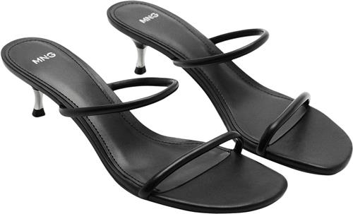 MANGO Strappy Heeled Sandals Kvinde Black Mules Str 40 - hos Magasin