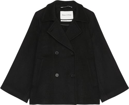 Marc O’Polo Wool Cape, Double Breasted, Lapel c Kvinde Black Overgangsjakker Str 38 - hos Magasin