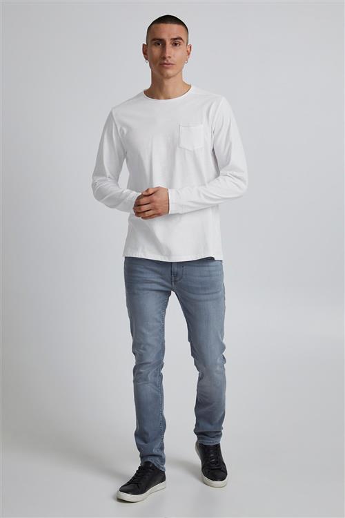 Se Blend Bhnicolai tee l.s. Noos Mand White Langærmede T-shirts Str M - hos Magasin ved Magasin