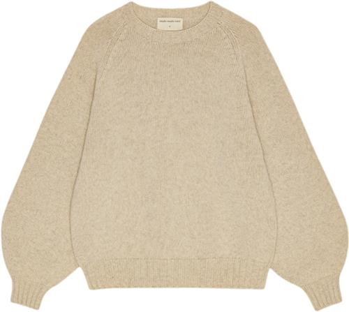 Moshi Moshi Mind Sienna Knit Wool Kvinde Oatmeal Melange Sweaters Str L - hos Magasin