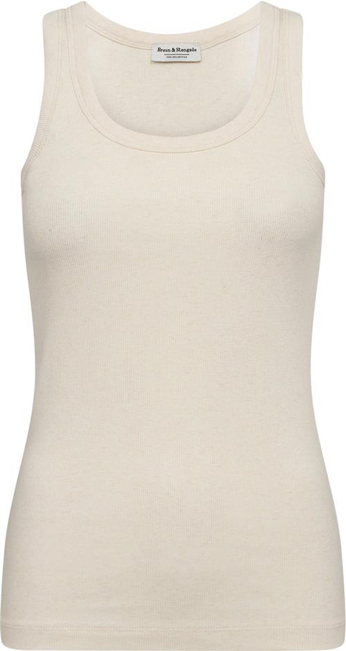 Bruun & Stengade BS Charlotte Top Kvinde Off White Tanktoppe Str XS - Bomuld hos Magasin