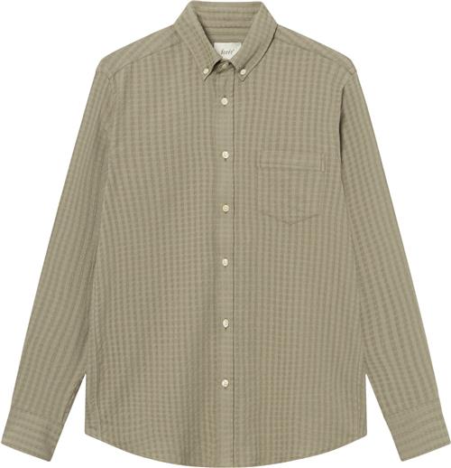 Forét Dawn Jacquard Shirt Mand Dusty Olive Langærmede Skjorter Str S - hos Magasin