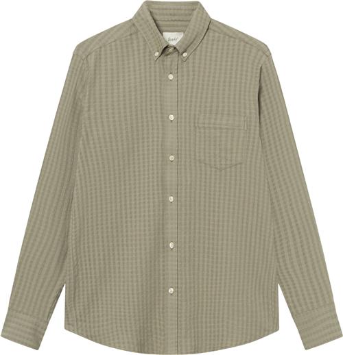 Forét Dawn Jacquard Shirt Mand Dusty Olive Langærmede Skjorter Str XXL - hos Magasin