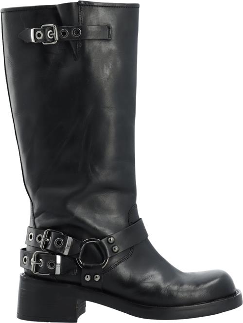 Bianco Biaharper Biker Boot Pull Up Leather Kvinde Jet Black Cowboy & Biker Str 41 - hos Magasin