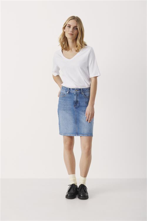 Part Two Olenapw SK Kvinde Blue Denim Korte Nederdele Classic Fit Str 40 - hos Magasin