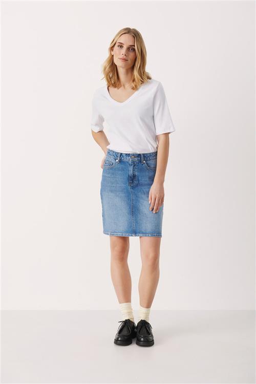 Part Two Olenapw SK Kvinde Blue Denim Korte Nederdele Classic Fit Str 36 - hos Magasin