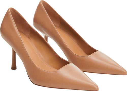 Se MANGO Heel Leather Shoes Kvinde Medium Brown Pumps & Stiletter Str 41 - hos Magasin ved Magasin