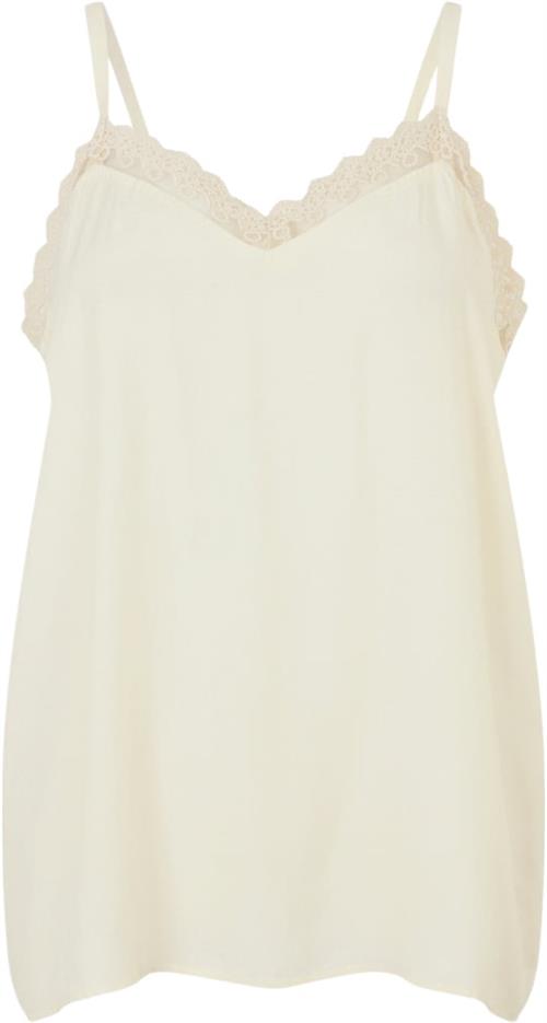 Se Lollys Laundry Vianell Top SL Kvinde White Tanktoppe Regular Fit Str XS - hos Magasin ved Magasin