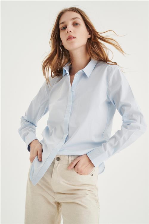 Se InWear Venus Shirt Kvinde Pastel Blue Langærmede Skjorter Str 44 - hos Magasin ved Magasin