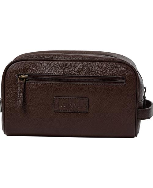 Barbour Barbour Leather Washbag Dk Brownon ONE SIZE - Toilettasker hos Magasin