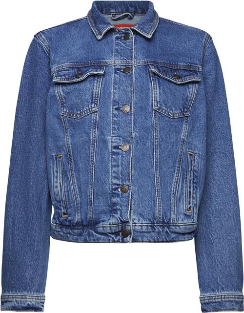 Se Esprit RCS Slim Truck Kvinde Blue Medium Wash Denimjakker Str M - hos Magasin ved Magasin