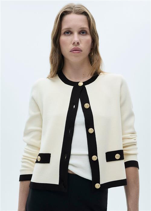 MANGO Knitted Jacket .- PIA Kvinde Light Beige Cardigans Str S - hos Magasin