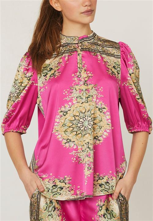 Love&Divine Love9108 Kvinde Pink Paisley Kortærmede Bluser Str XS - hos Magasin