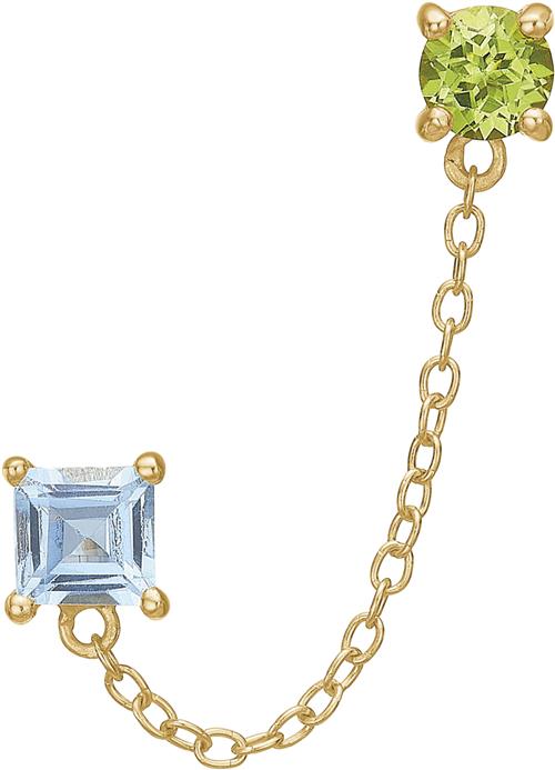 Carré Jewellery Phoebe ear Stud With Blue Topaz and OZ - Ørestikker hos Magasin