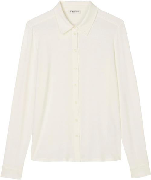 Se Marc O’Polo Jerseyblouse, Long Sleeve, Collar, Kvinde Off White Langærmede Skjorter Str XS - hos Magasin ved Magasin