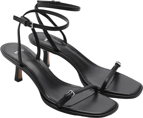 MANGO Highheeled Sandals With Buckles Kvinde Black Højhælede Sandaler Str 40 - hos Magasin