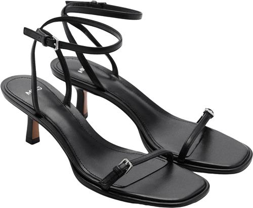 MANGO Highheeled Sandals With Buckles Kvinde Black Højhælede Sandaler Str 38 - hos Magasin