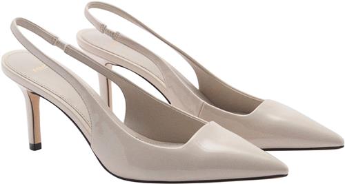 MANGO Patent Leathereffect Heeled Shoes Kvinde Natural White Slingbacks Str 41 - hos Magasin