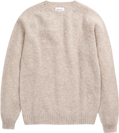 Se Norse Projects Birnir Brushed Lambswool Mand Oatmeal Sweaters Str XL - hos Magasin ved Magasin