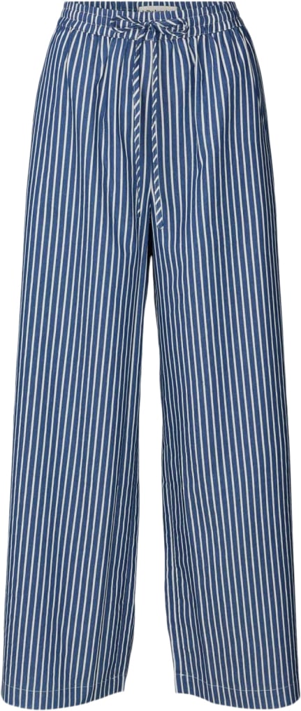 Lollys Laundry Liamll Pant Kvinde Stripe Bukser Med Brede Ben Loose Fit Str L - hos Magasin