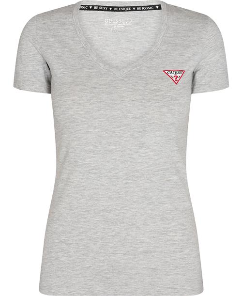 GUESS SS VN Mini Triangle TEE Kvinde Light Melange Gre Kortærmede T-shirts Str L - hos Magasin