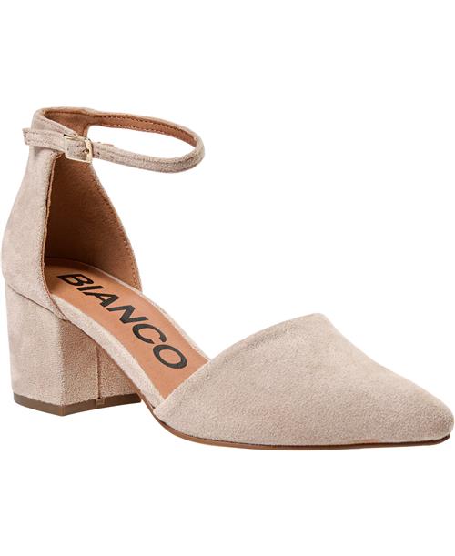 Se Bianco Biadevived Pump Micro Suede Kvinde Nougat Højhælede Sandaler Str 40 - hos Magasin ved Magasin