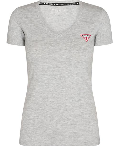 GUESS SS VN Mini Triangle TEE Kvinde Light Melange Gre Kortærmede T-shirts Str XL - hos Magasin