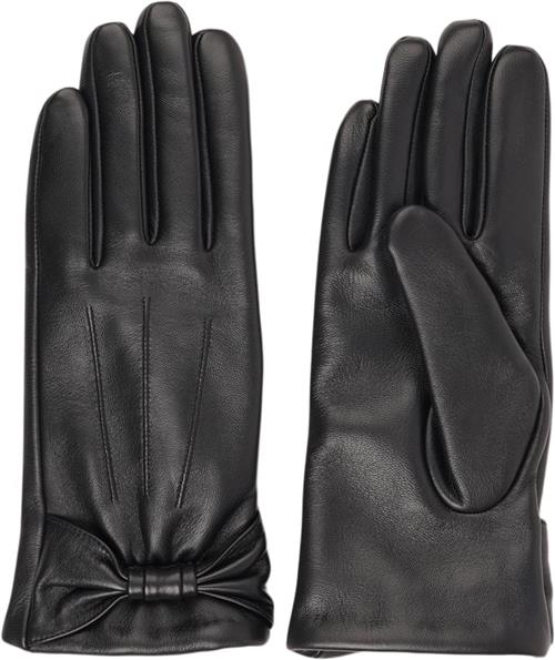 Se Lovelies Sondrio BOW Detail Leather Gloves With Cashmere Lining M - Handsker hos Magasin ved Magasin