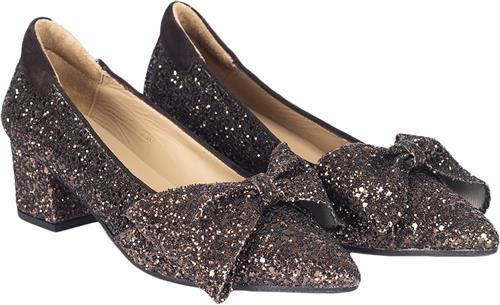 Se ANGULUS Sløjfe Pump i Funklende Glitter Kvinde 2487/2193 Brown Glitter/dark B Pumps & Stiletter Str 40 - hos Magasin ved Magasin