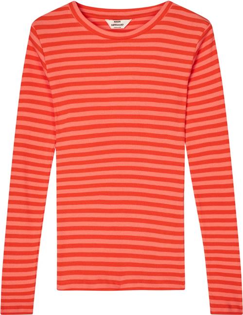 Mads Nørgaard - Copenhagen 2x2 Cotton Stripe Tuba Tee LS Kvinde 2x2 Stripe/puffin's Bill Langærmede T-shirts Str S - hos Magasin