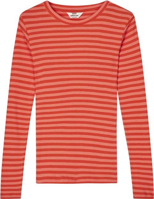 Mads Nørgaard - Copenhagen 2x2 Cotton Stripe Tuba Tee LS Kvinde 2x2 Stripe/puffin's Bill Langærmede T-shirts Str XXL - hos Magasin