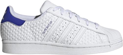 adidas Superstar Mand Ftwwht/ftwwht/lucblu Sneakers Str 43 1/3 - Læder hos Magasin