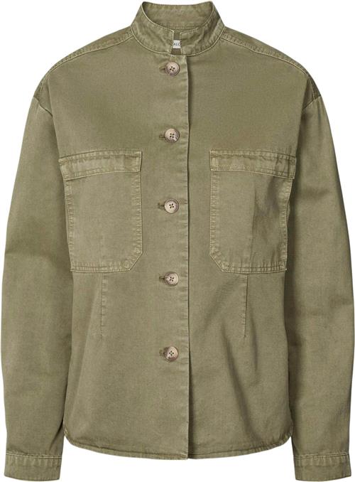 Rabens Saloner Canvas Light Shirt Jozephine Kvinde Burnt Olive Toppe Str L - hos Magasin