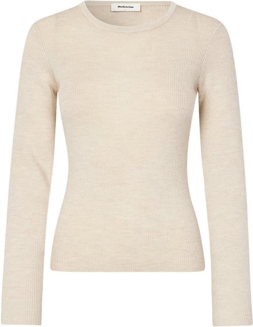 Modström Hirokimd Oneck Kvinde Summer Sand Sweaters Str S - Uld hos Magasin