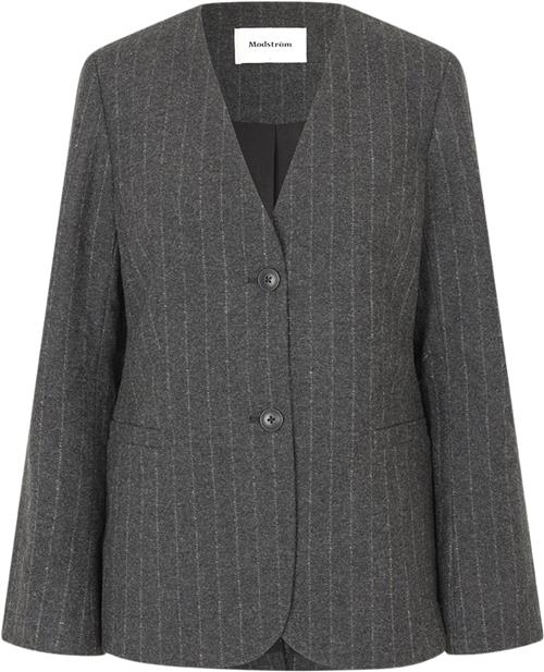 Modström Kristolmd Blazer Kvinde Dark Grey Pinstripe Blazere Str S - hos Magasin