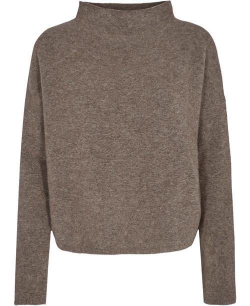 Se Filippa K Mika Yak Funnelneck Sweater Kvinde Dark Taupe Rullekraver Str XL - hos Magasin ved Magasin