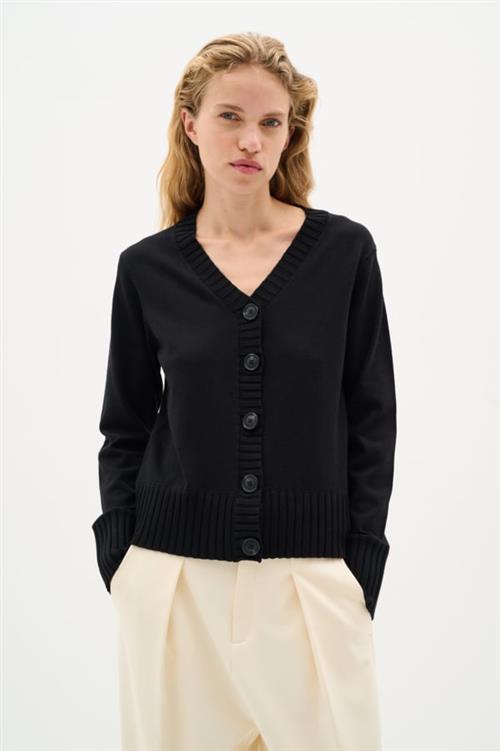 Se InWear Zauloiw Cardigan Kvinde Black Cardigans Classic Fit Str XS - hos Magasin ved Magasin