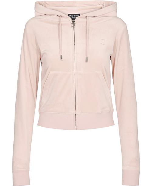 Juicy Couture Robertson Classic Velour Zip Trough Hoodie Kvinde Pale Pink Hættetrøjer Str M Velour - hos Magasin