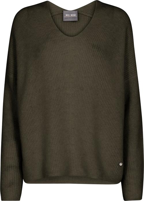 Mos Mosh Mmthora Vneck Knit Kvinde Grape Leaf Sweaters Str L - hos Magasin